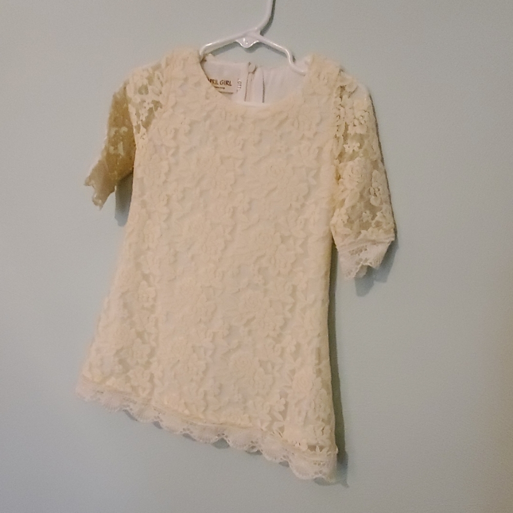 April Girl cream lace little girls dress